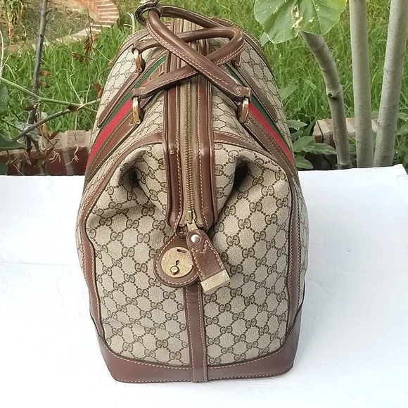 Fabulous Vintage Gucci Supreme Overnight Weekender Travel Train case Boston bag - Picture 8 of 16